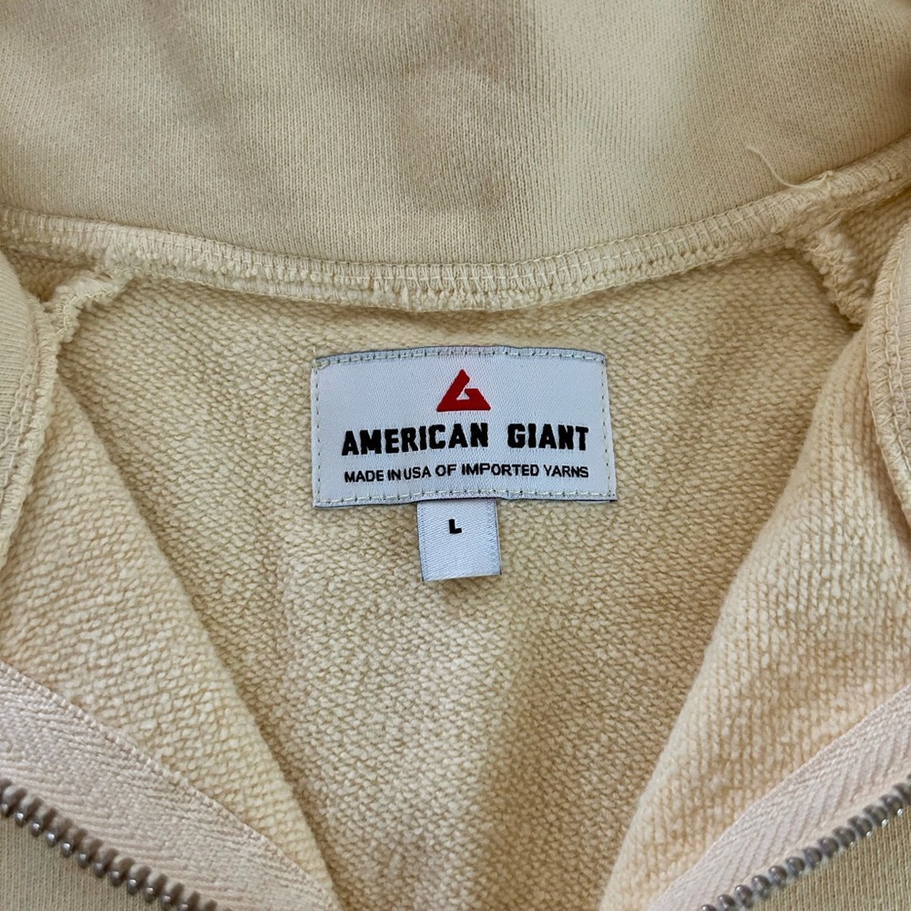New American Giant Golden Glow Yellow Quarter Zip Sweatshirt - Picture 4 of 6